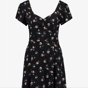 A&F Black Floral Mini Skater Dress